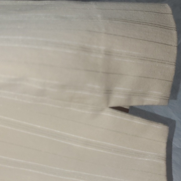 Rafaella Pants straight leg beige tan flat front 3 Pocket Verticle Stripe 14 - Picture 5 of 10